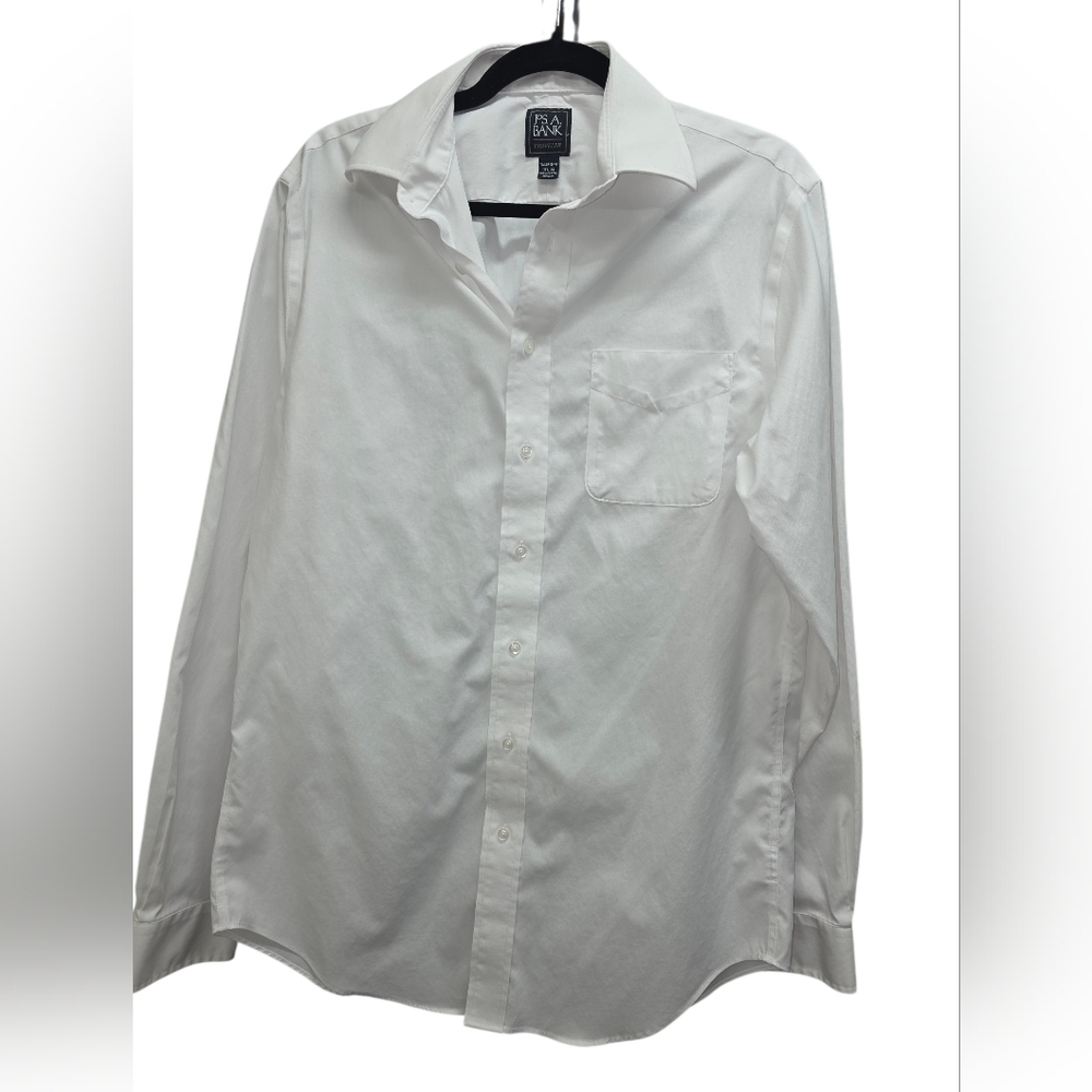Jos. A. Bank Traveler Dress Shirt‎ 15.5 36 Stark White Tailored Fit 100% Cotton